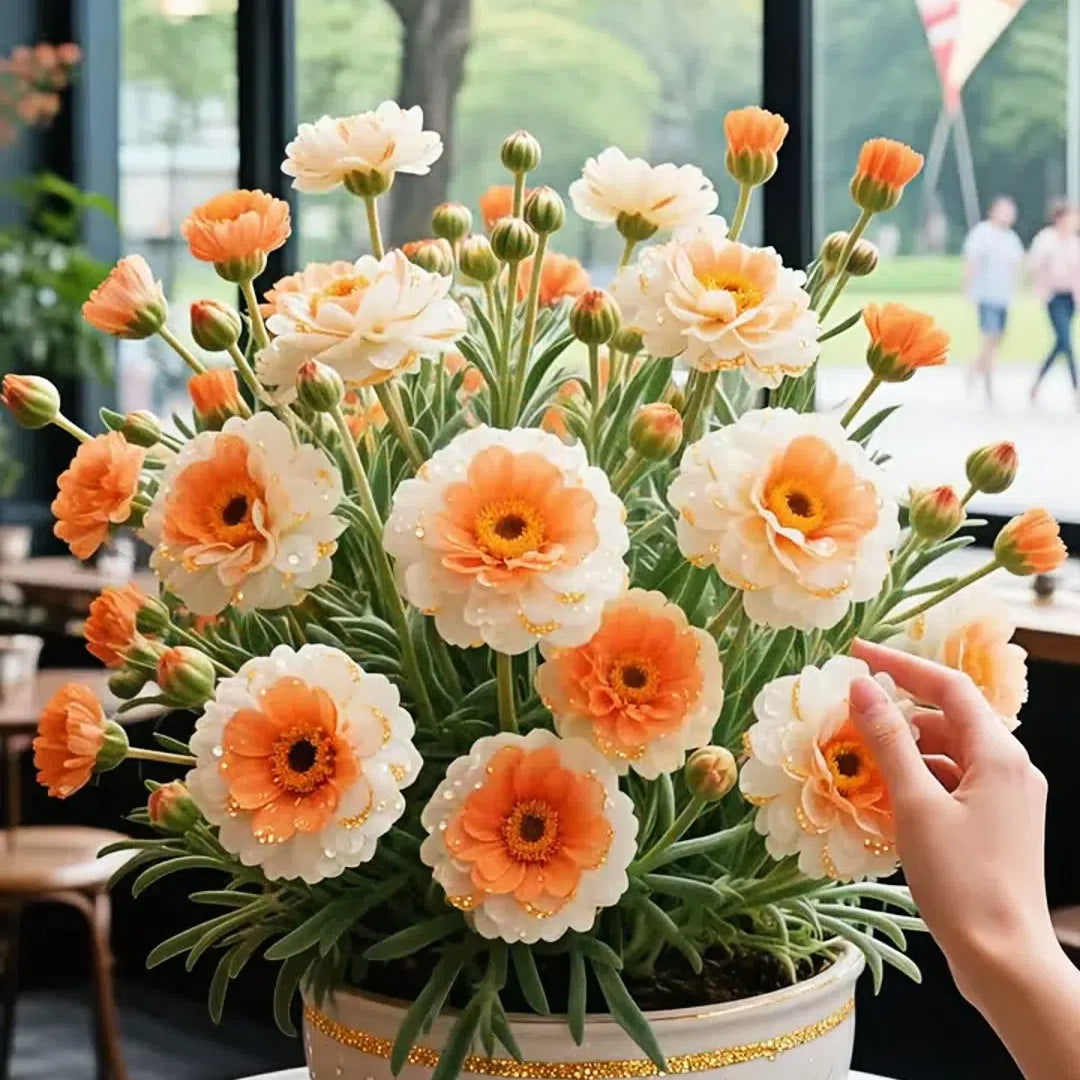Zlatá krajková portulaka🌸✨ Nádherné dvojité květy pro bezproblémové letní zbarvení