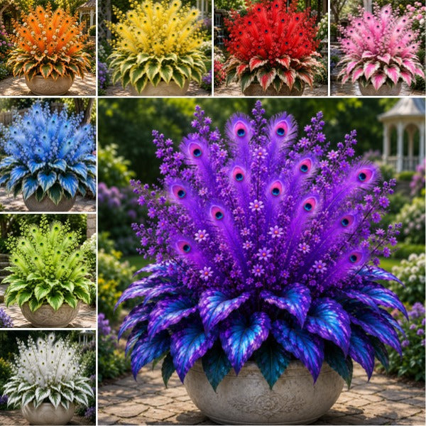 🔥 Ušetřete 50 %🦚 Cibuloviny hosty Peacock Flame – bujné rostliny milující stín do zahrady i domova