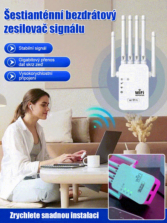 Šestipásmový zesilovač bezdrátového signálu