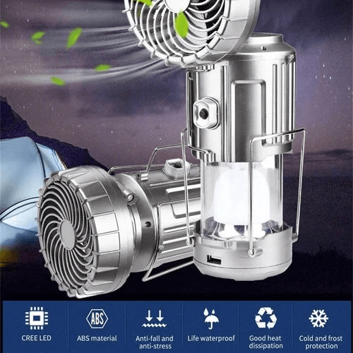 🔥2025 Horký výprodej🔥🌿Přenosná LED kempingová lampa s ventilátorem