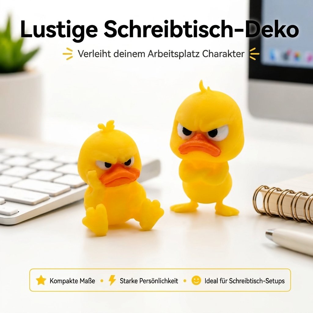 😠 Figurka rozzlobené kachny na stůl – Dodajte svému stolu drzý nádech! 🐥