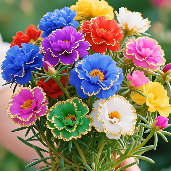 Zlatá krajková portulaka🌸✨ Nádherné dvojité květy pro bezproblémové letní zbarvení