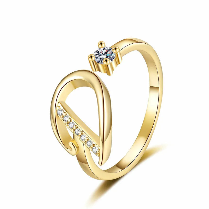 ⏳Časově omezená sleva 50 %⏰Nastavitelný třpytivý prsten s iniciálami pro ženy💍