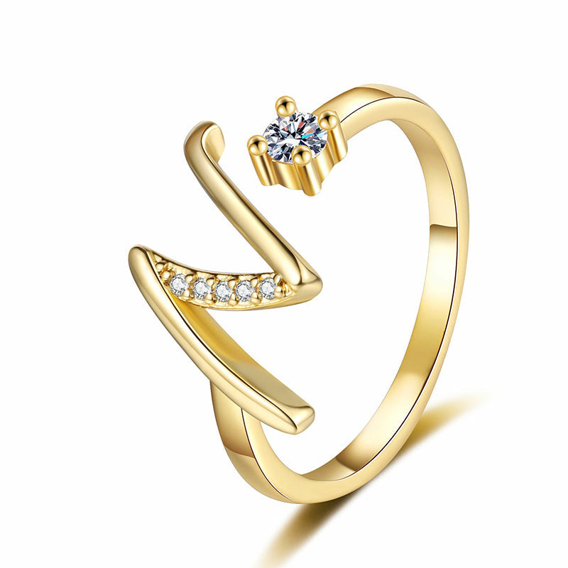 ⏳Časově omezená sleva 50 %⏰Nastavitelný třpytivý prsten s iniciálami pro ženy💍