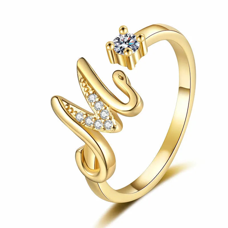 ⏳Časově omezená sleva 50 %⏰Nastavitelný třpytivý prsten s iniciálami pro ženy💍