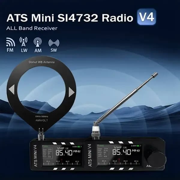 📻Vylepšený rádiový přijímač ATS Mini V4 Si4732 s DSP procesorem pro všechna pásma