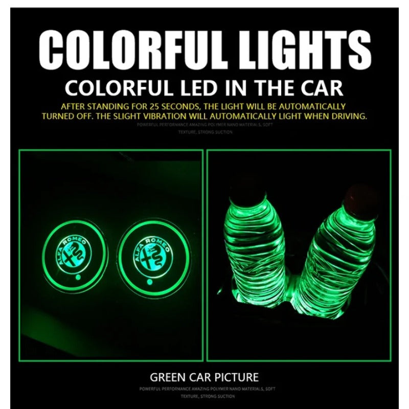 2ks LED podtácků do auta