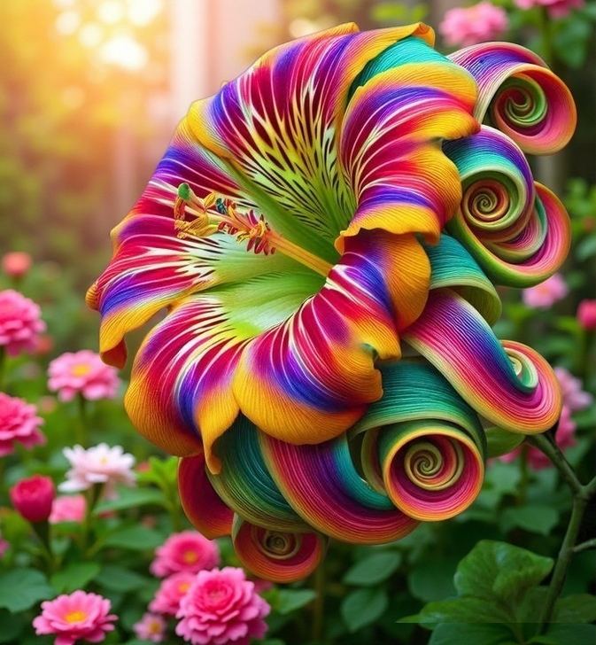 Semena květu Rainbow Swirl Spiral – vzácná květina