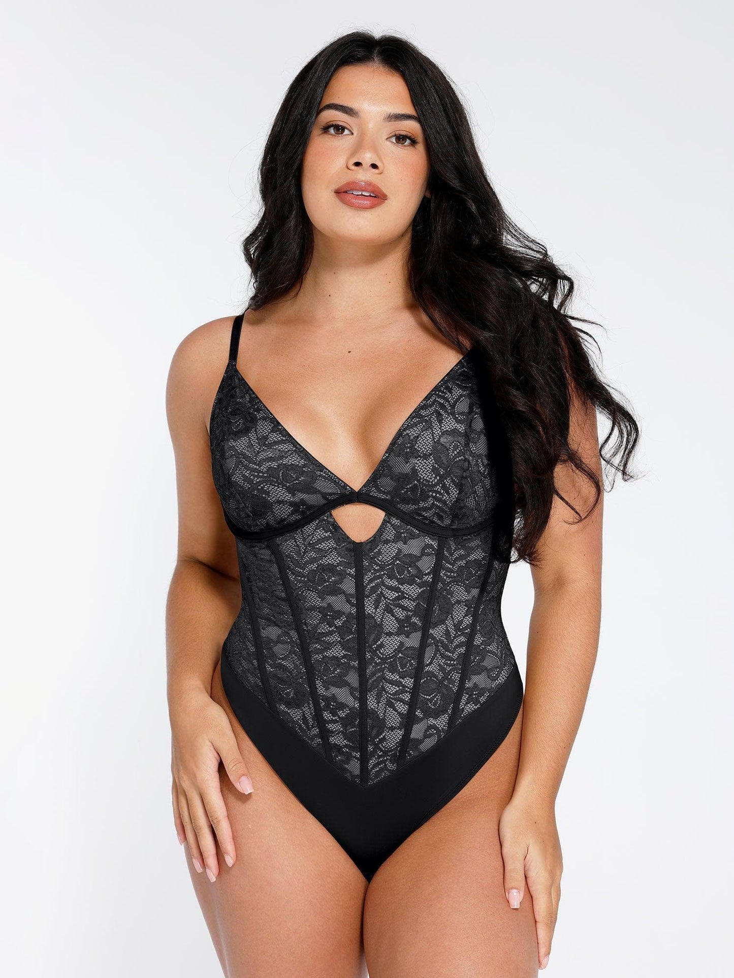 Shapewear bodysuit cutout modelování krajky