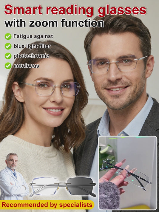 【Spoluvytvořeno designéry】Čtecí brýle Gypsophila Smart Zoom s proměnlivou barvou
