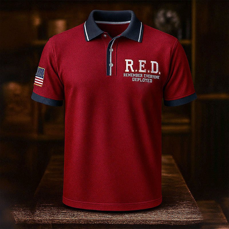 Pánské červené polo tričko s logem Friday