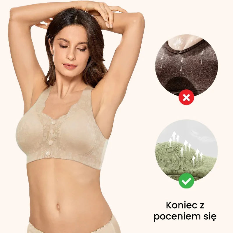 🩱 Sexy, prodyšná a pohodlná krajková podprsenka větší velikosti s knoflíky