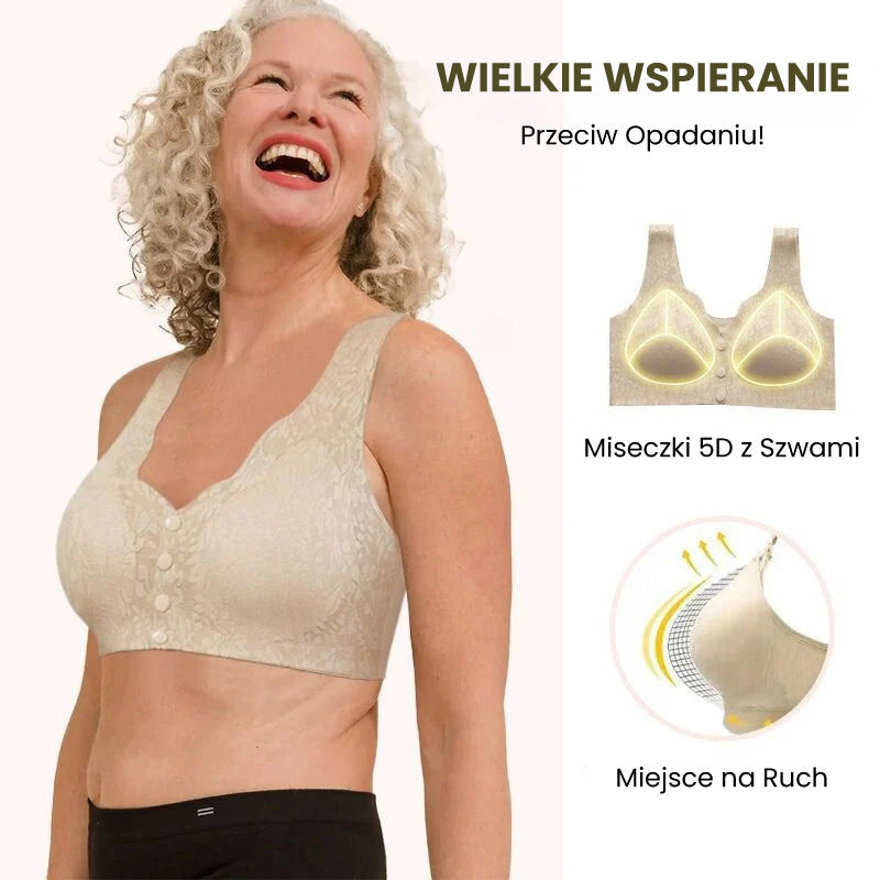 🩱 Sexy, prodyšná a pohodlná krajková podprsenka větší velikosti s knoflíky
