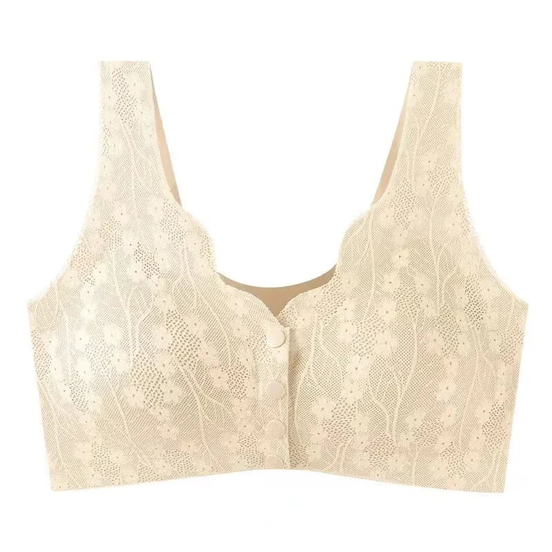 🩱 Sexy, prodyšná a pohodlná krajková podprsenka větší velikosti s knoflíky