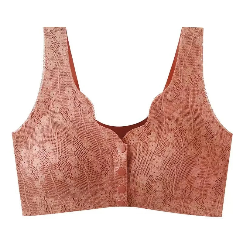 🩱 Sexy, prodyšná a pohodlná krajková podprsenka větší velikosti s knoflíky