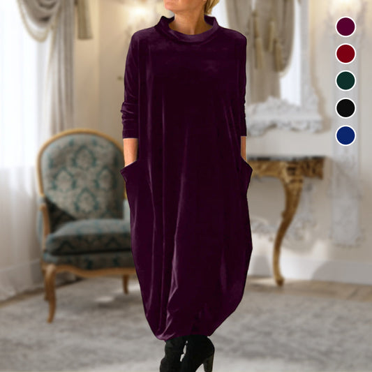 Elegantní elegantní sametové dlouhé šaty