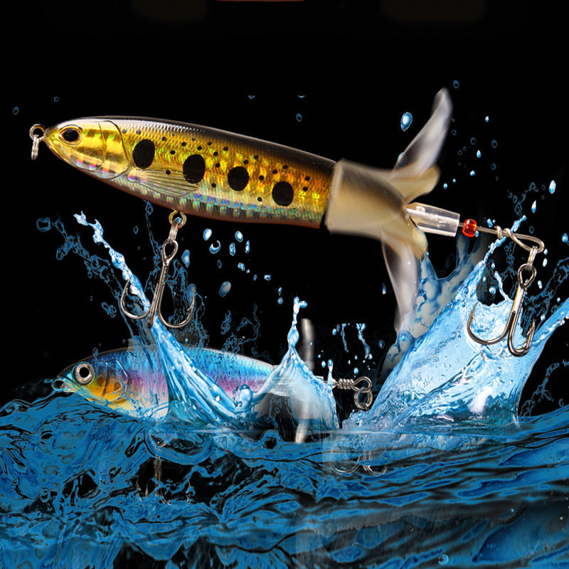 🔥1+1 zdarma🔥Plovoucí rybářská nástraha s přívlačí a ocasem na prach🎣