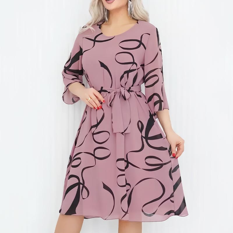 🌸Elegantní, volné midi šaty s volánovými rukávy