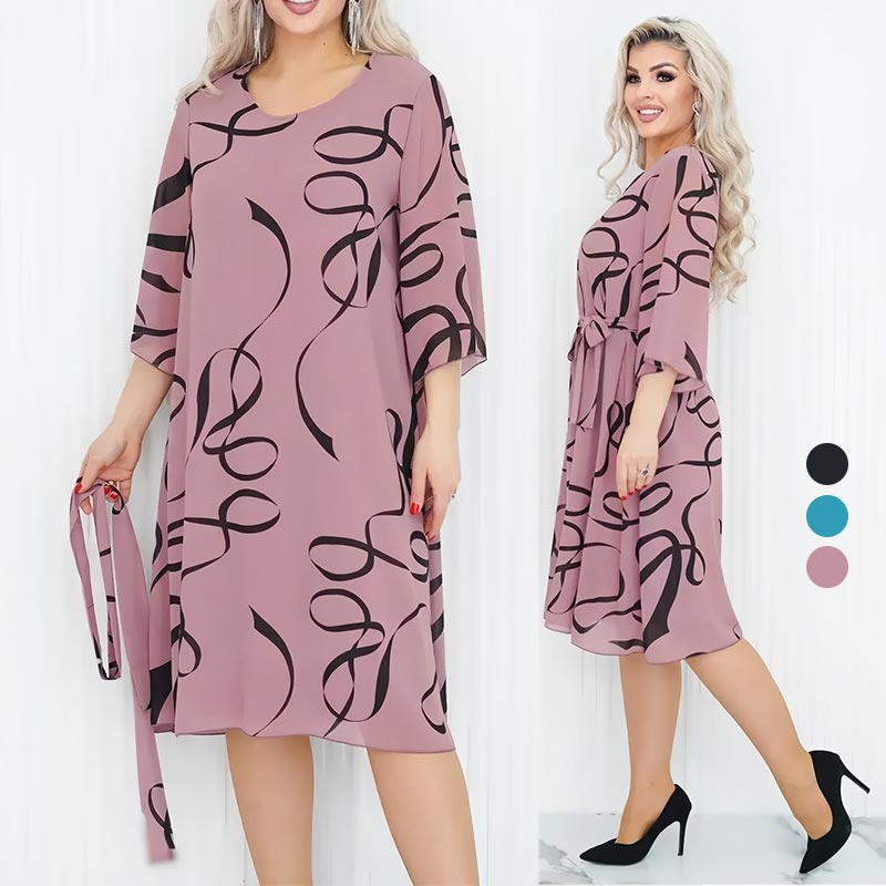 🌸Elegantní, volné midi šaty s volánovými rukávy