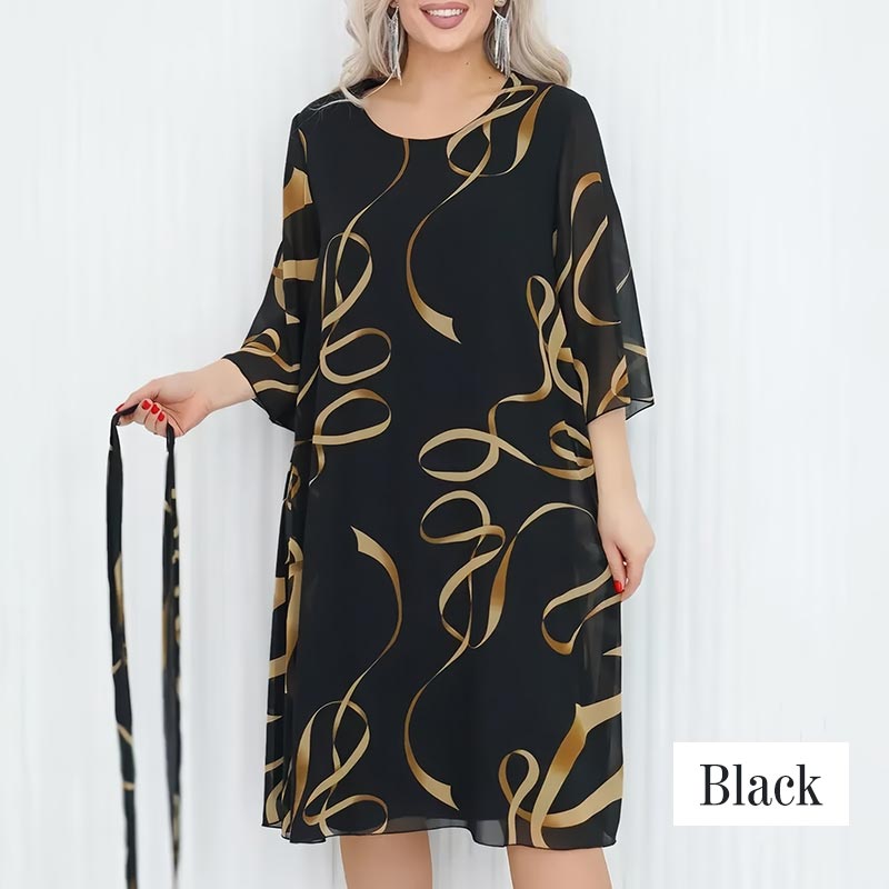 🌸Elegantní, volné midi šaty s volánovými rukávy