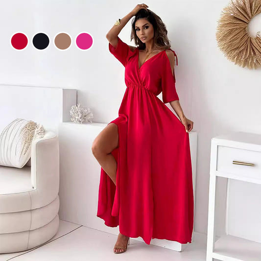 【💖Nové produkty 2025】👗Elegantní, sexy šaty pro ženy s špičatým výstřihem