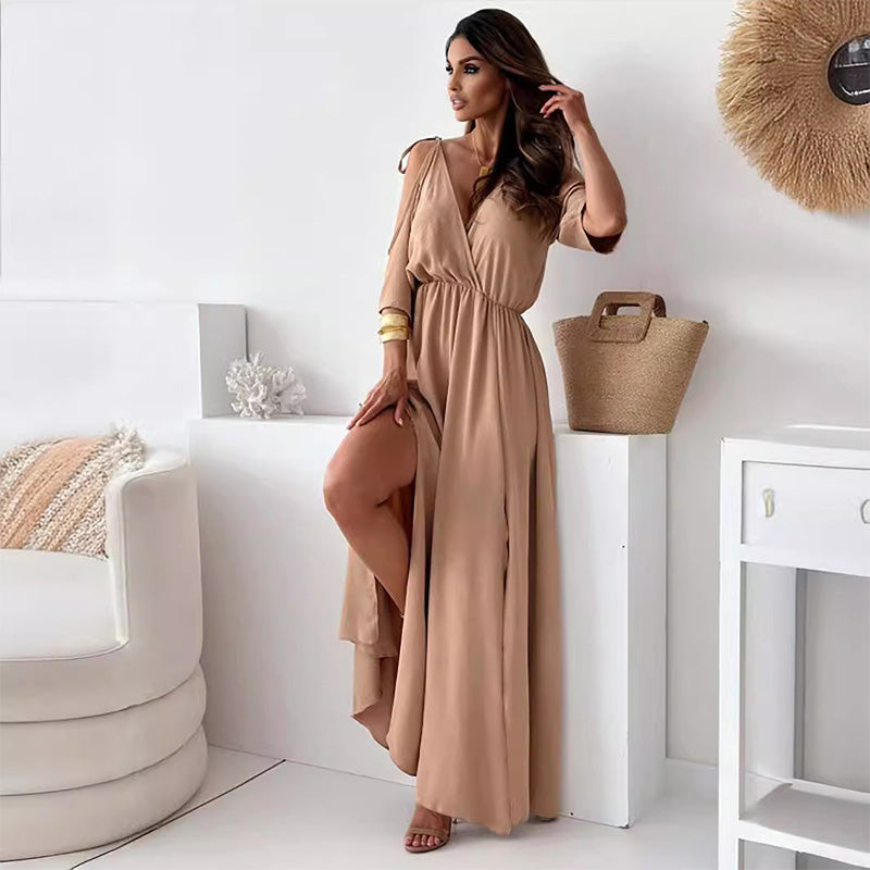 【💖Nové produkty 2025】👗Elegantní, sexy šaty pro ženy s špičatým výstřihem