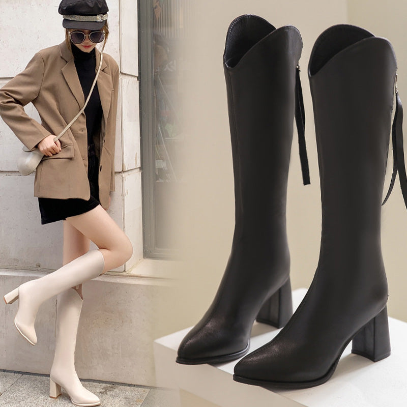 【✨Nové přírůstky 2025】👢Elegantní dámské boty na vysokém podpatku se špičatou špičkou