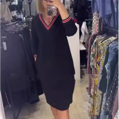 💖Dámské pletené šaty s výstřihem ve tvaru srdce