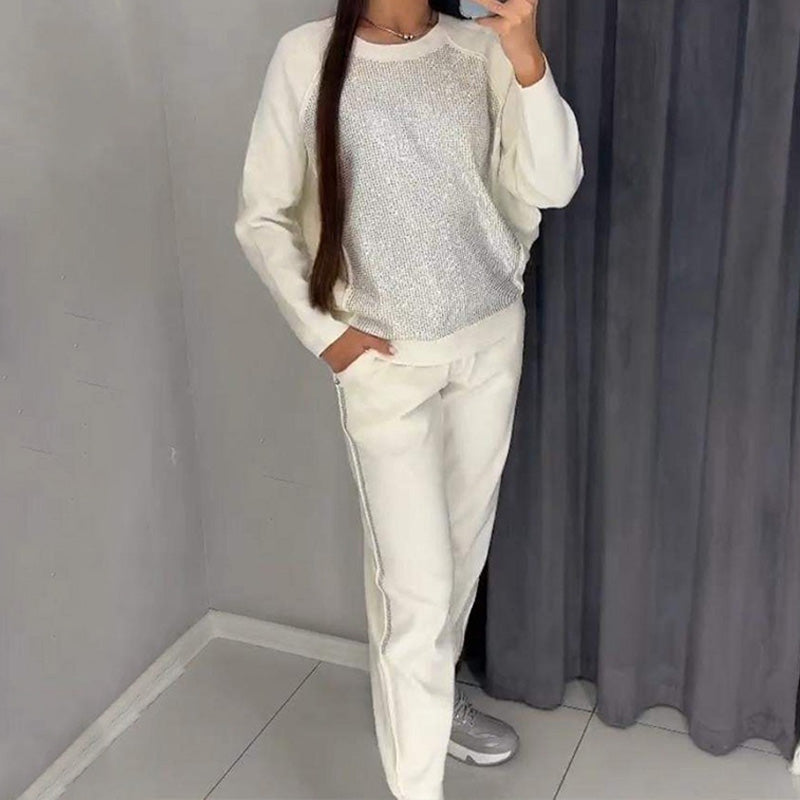💝Dvoudílný set s dámskou mikinou a křišťálovým třpytem