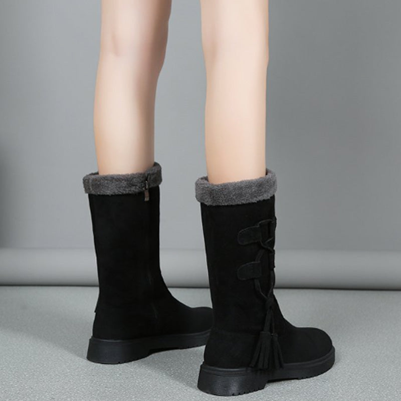 👢Hřejivé dámské kozačky do půli lýtek s bočním zipem