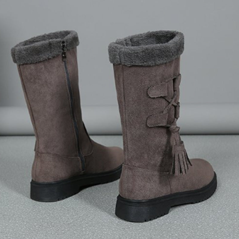 👢Hřejivé dámské kozačky do půli lýtek s bočním zipem