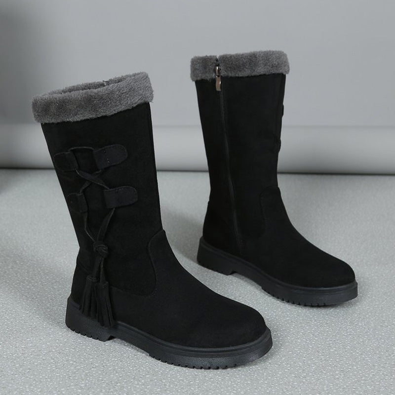 👢Hřejivé dámské kozačky do půli lýtek s bočním zipem