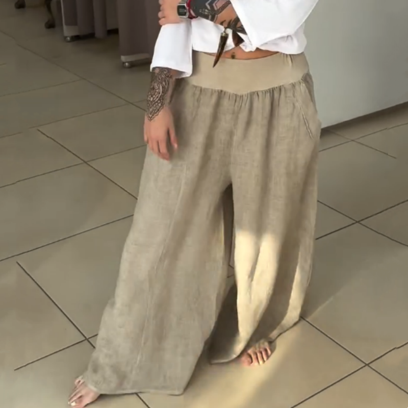 ✨Dámské elastické kalhoty se širokými nohavicemi a kapsami