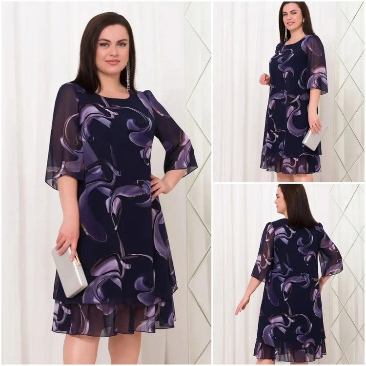 👗 2025 Nové elegantní šifonové šaty s volánkovým rukávem