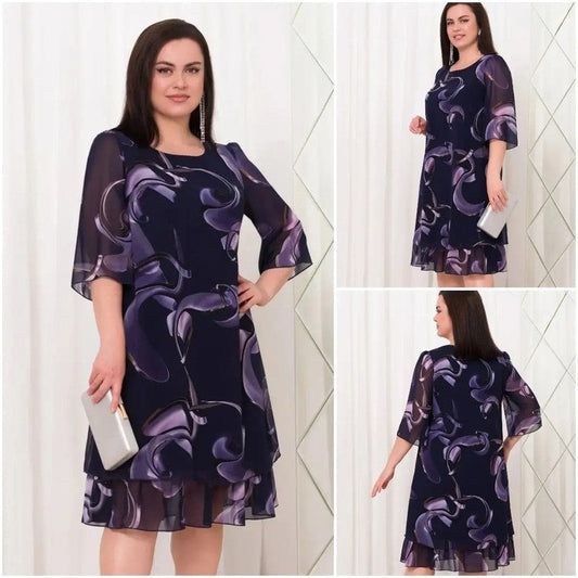 👗 2025 Nové elegantní šifonové šaty s volánkovým rukávem