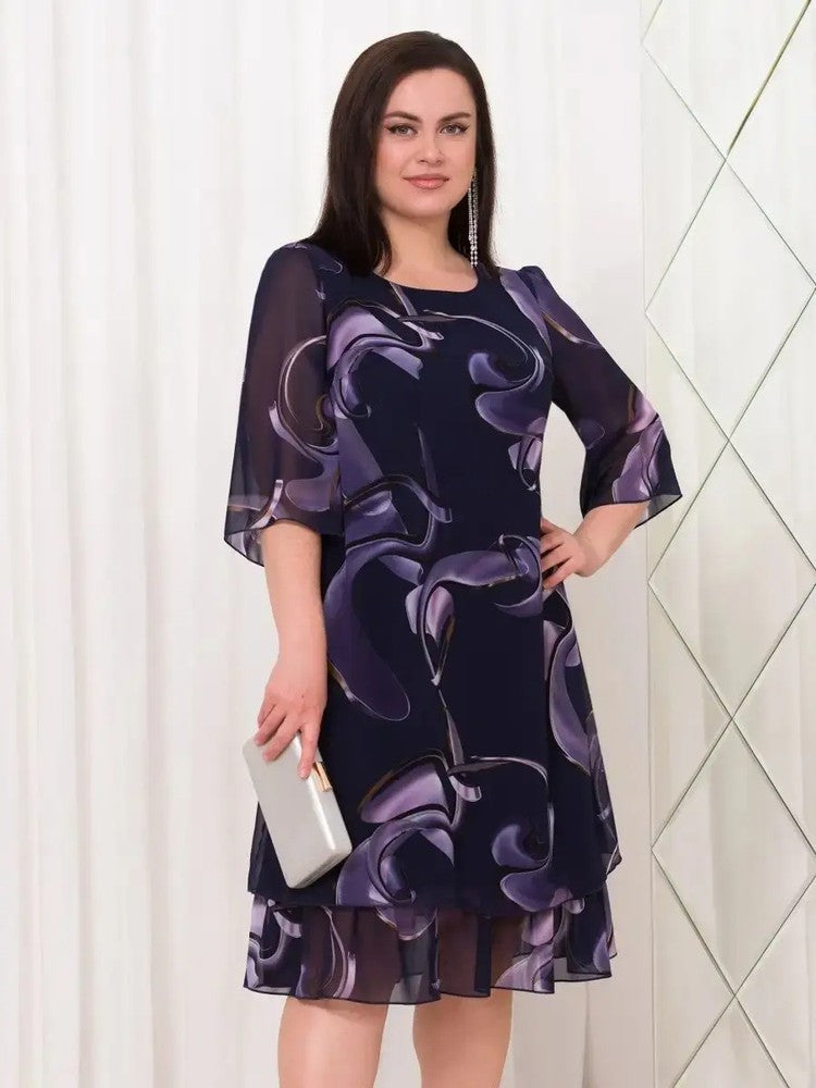 👗 2025 Nové elegantní šifonové šaty s volánkovým rukávem