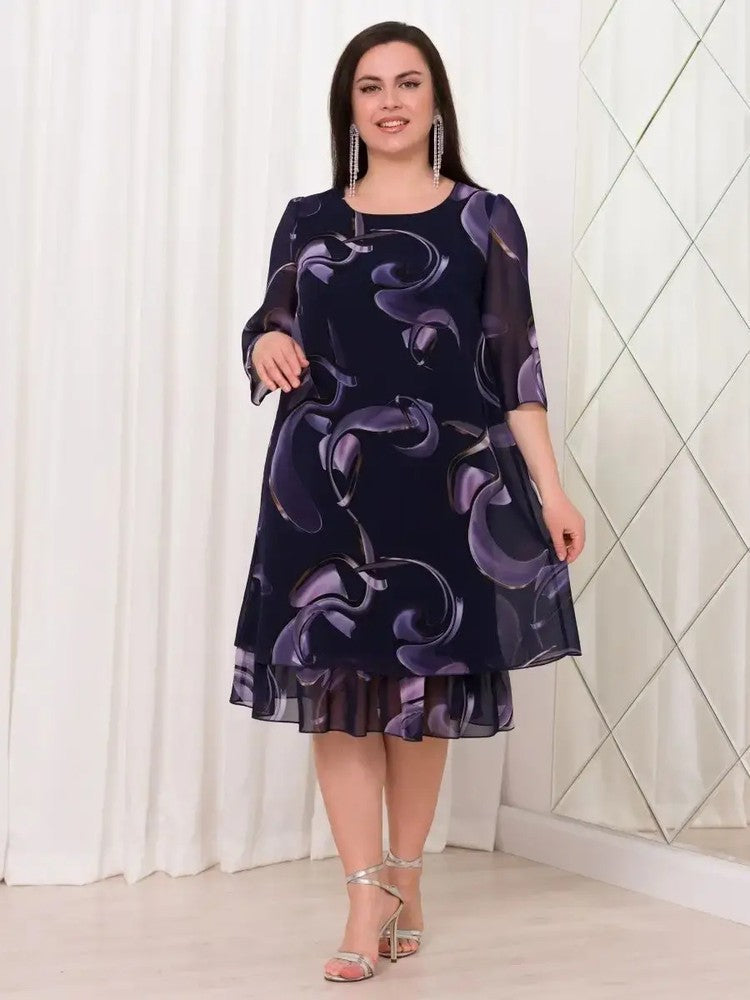 👗 2025 Nové elegantní šifonové šaty s volánkovým rukávem