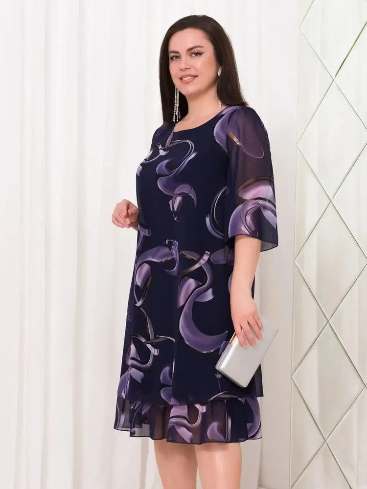 👗 2025 Nové elegantní šifonové šaty s volánkovým rukávem