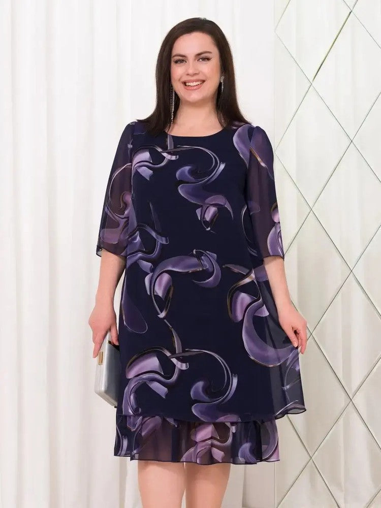 👗 2025 Nové elegantní šifonové šaty s volánkovým rukávem