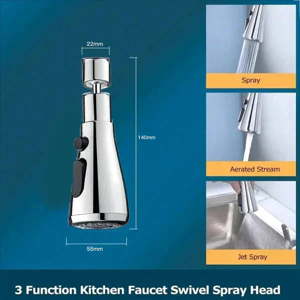 🔥Otočná sprchová hlavice o 720° pro kuchyňskou baterii se 3 funkcemi