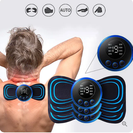 Přenosný masážní přístroj s 8 režimy a LCD displejem - mini svalový stimulátor pro úlevu od bolesti