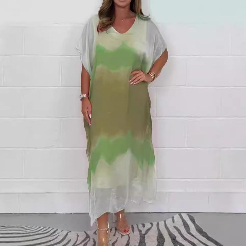 ✨【S-4XL】 Pohodlné dámské šedé šifonové šaty