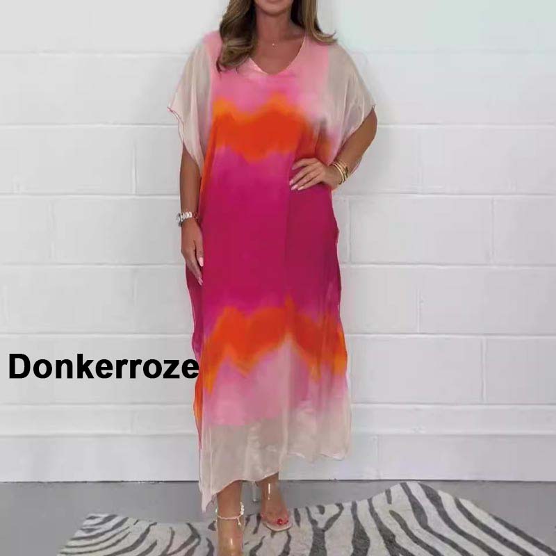 ✨【S-4XL】 Pohodlné dámské šedé šifonové šaty