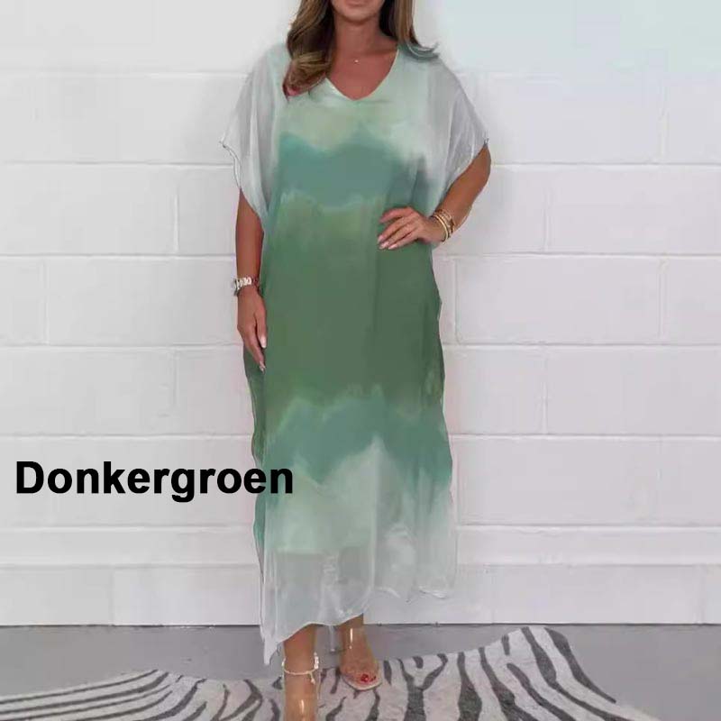✨【S-4XL】 Pohodlné dámské šedé šifonové šaty