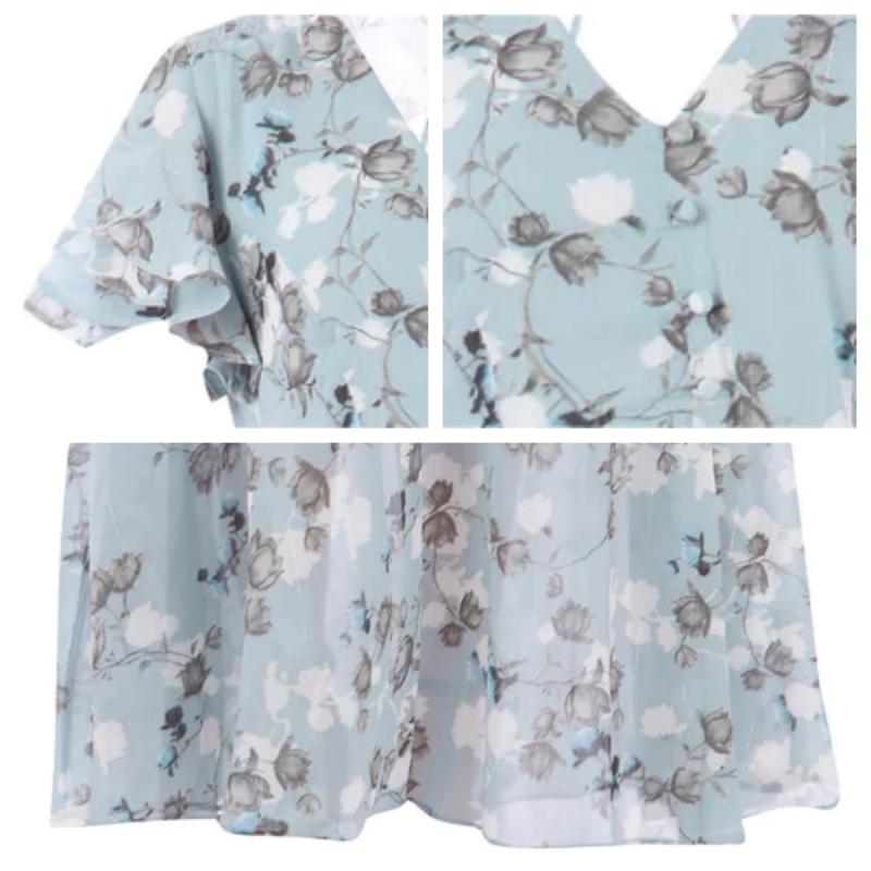 🌸 Lehké květované maxi šaty s krátkým rukávem【M-3XL】