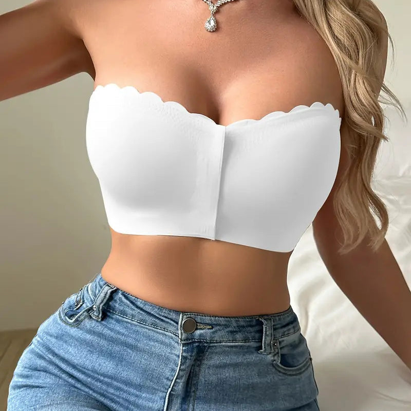 💕Podprsenka bandeau bez ramínek s předním zapínáním💯