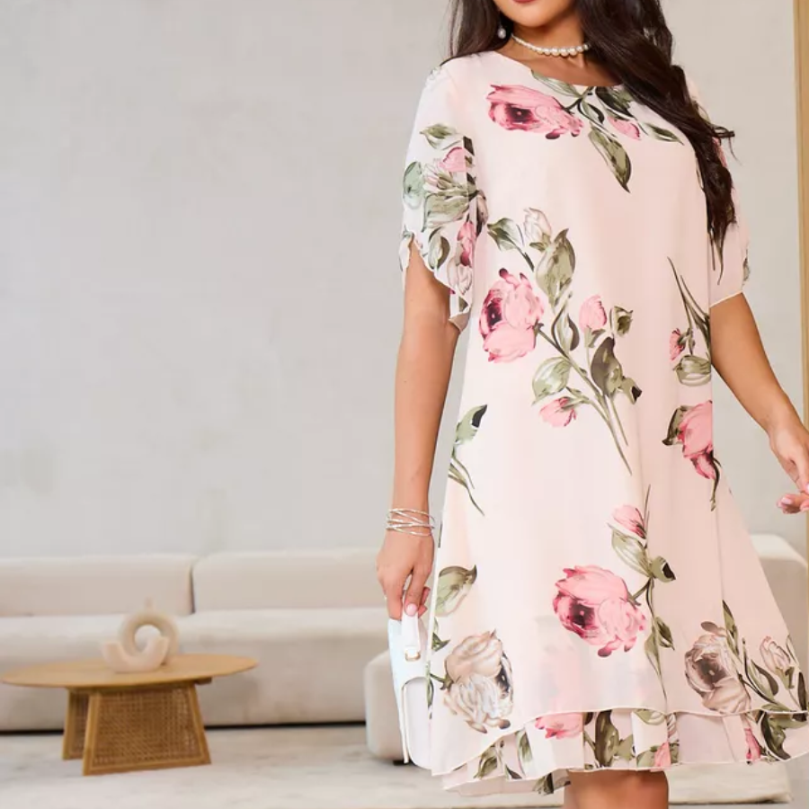 ŽHAVÉ 50% 👗 Šifónové šaty Blush Petal Glow