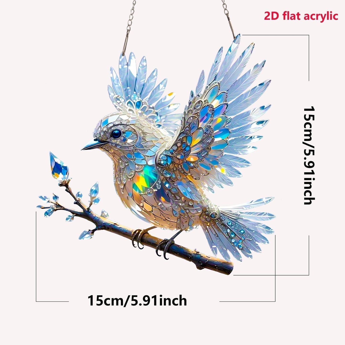 🎁🐦Barevné umělecké šperky s křišťálovým nebem a modrým ptákem