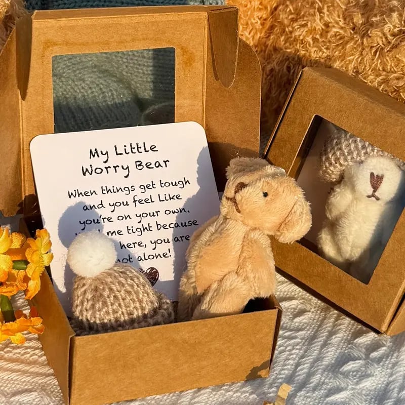 🔥🧸Ručně vyrobený mini plyšový medvídek v krabičce