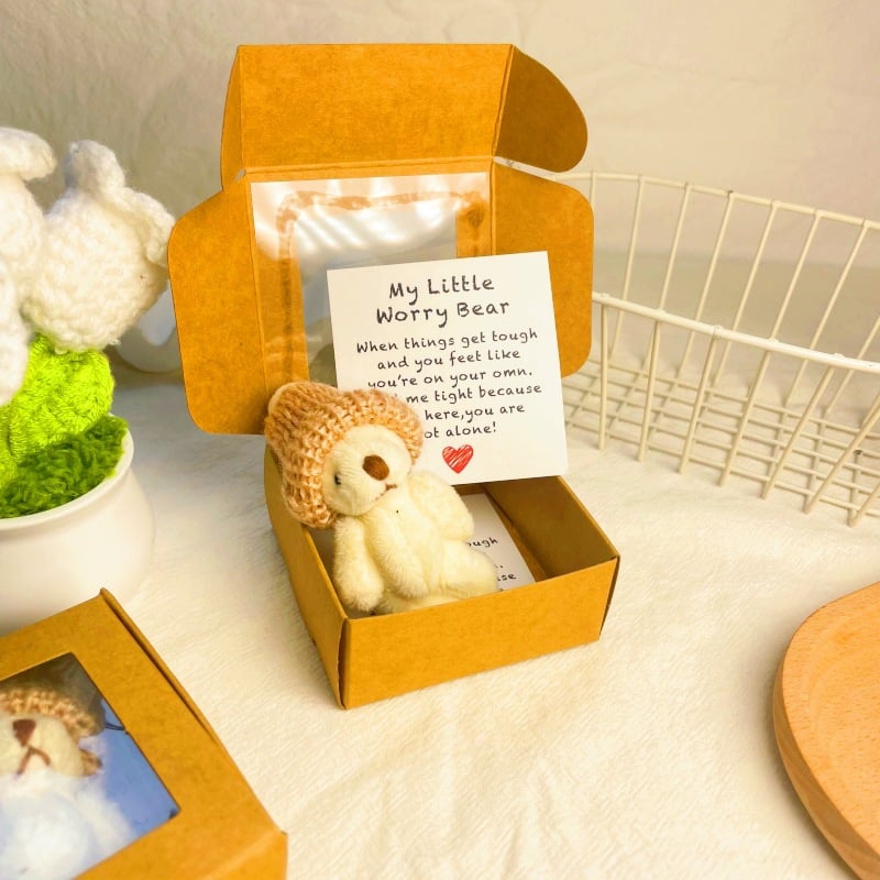 🔥🧸Ručně vyrobený mini plyšový medvídek v krabičce